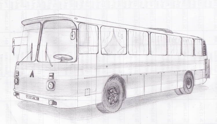 Автобус для срисовки лёгкая