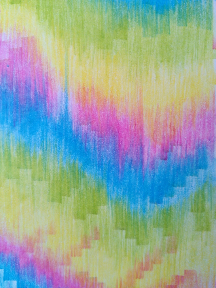Цветовые растяжки цветными карандашами