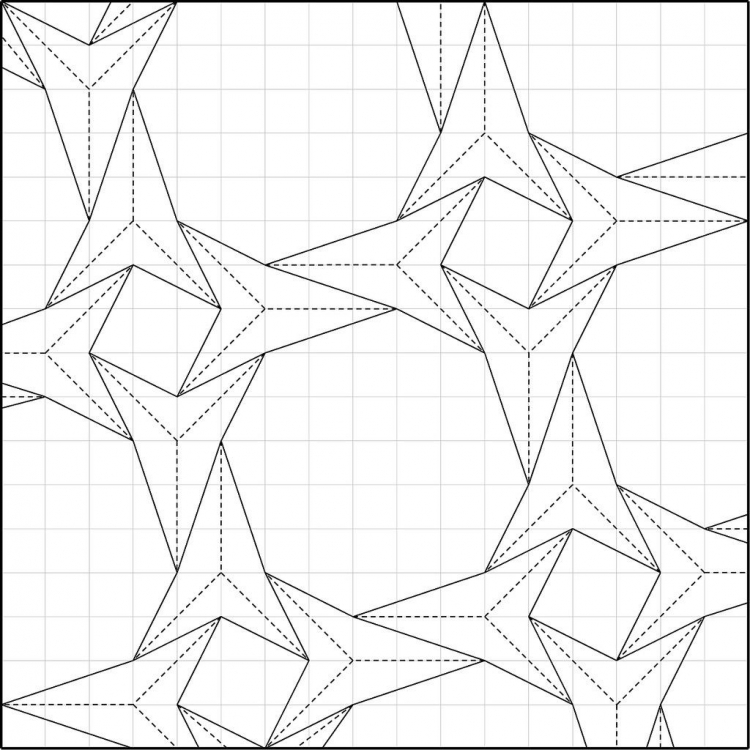 Геометрические узоры на бумаге в клеточку