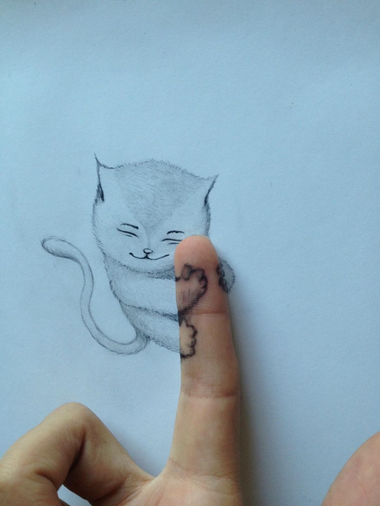 Котик рисунок