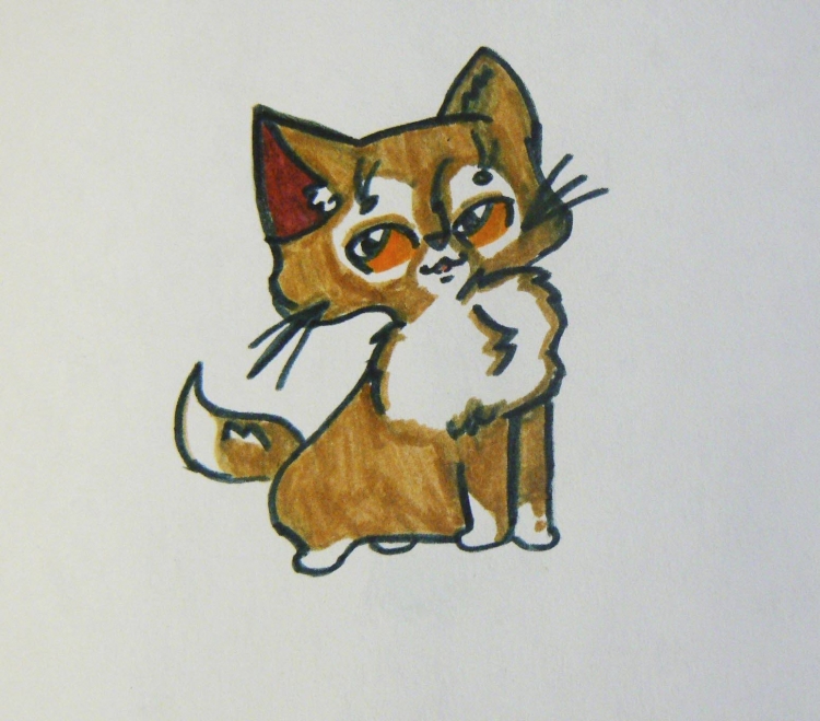 Котенок фломастером