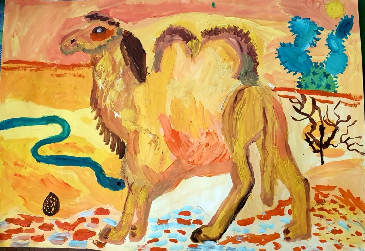 Детские рисунки на тему пустыня