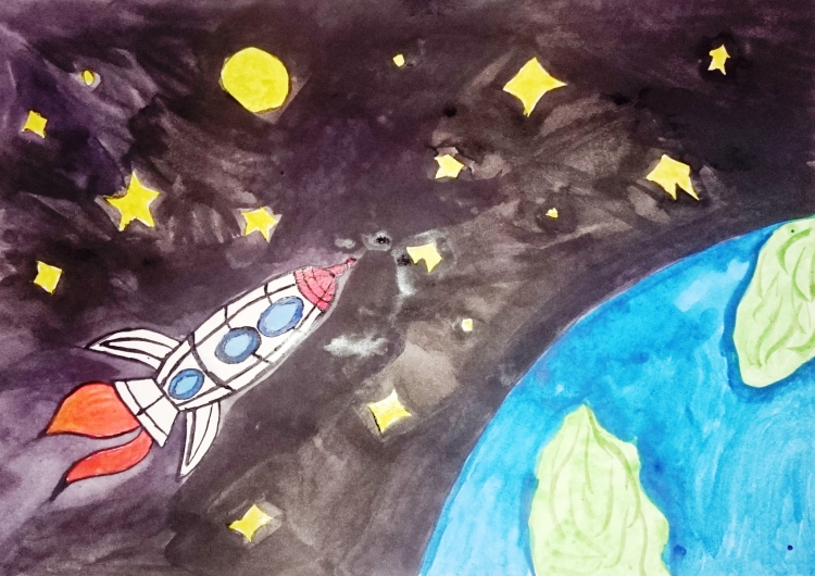Рисунок на тему космос 3 класс