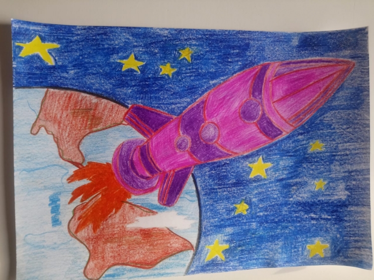 Рисунок ко Дню космонавтики