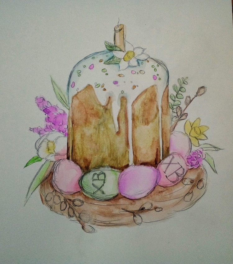 Рисунок на тему Пасха