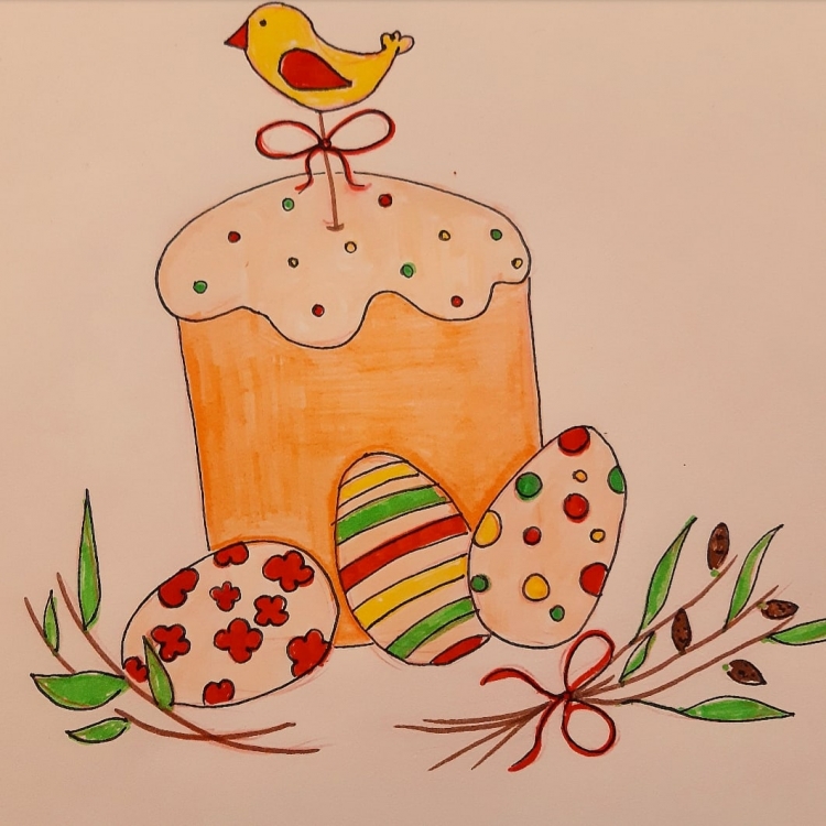 Рисунок на тему Пасха