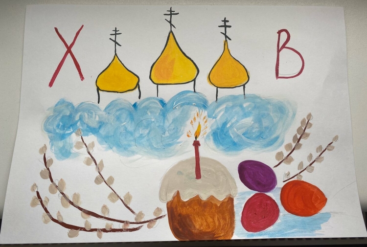 Рисунок для раскрашивания Пасха