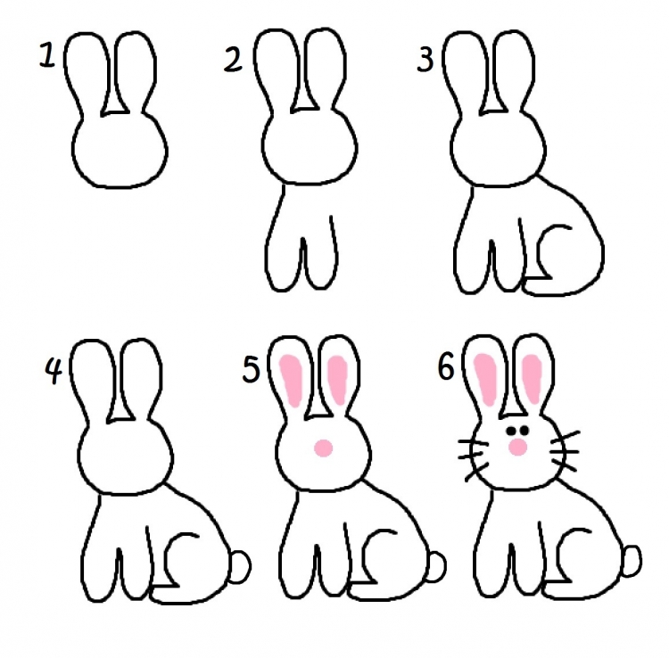 Заяц рисунок для детей простой