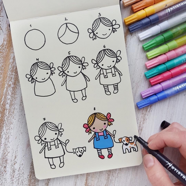 Рисунки фломастерами легкие для детей
