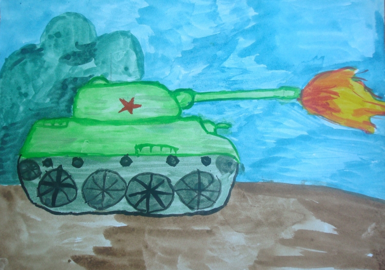 Рисунок на 23 февраля в детский сад – как поэтапно нарисовать танк цветными карандашами