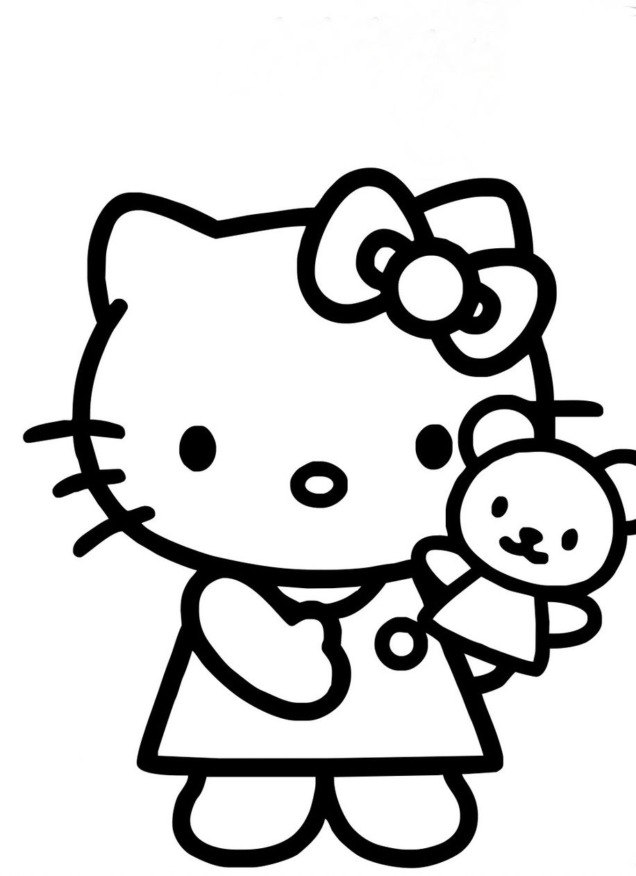Раскраски Hello Kitty распечатать на А4