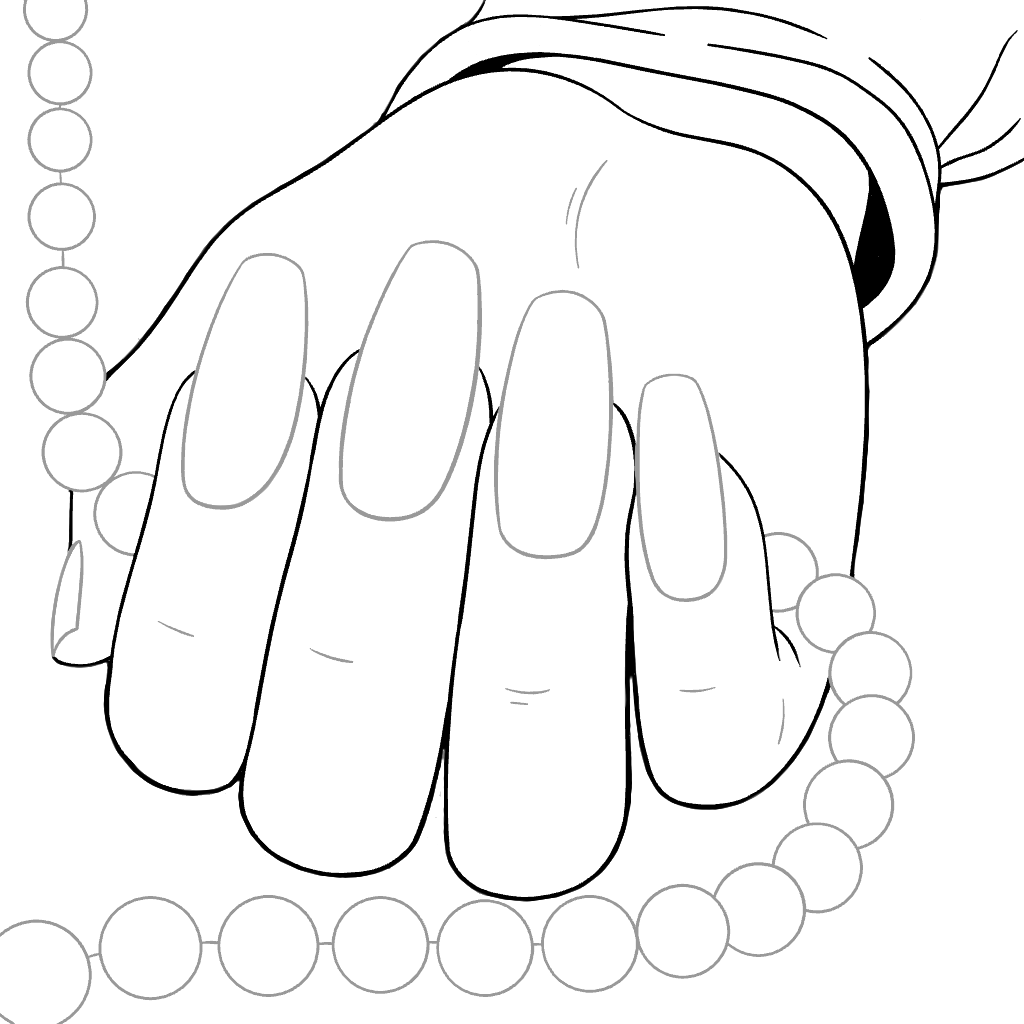 Нарисованная рука с ногтями