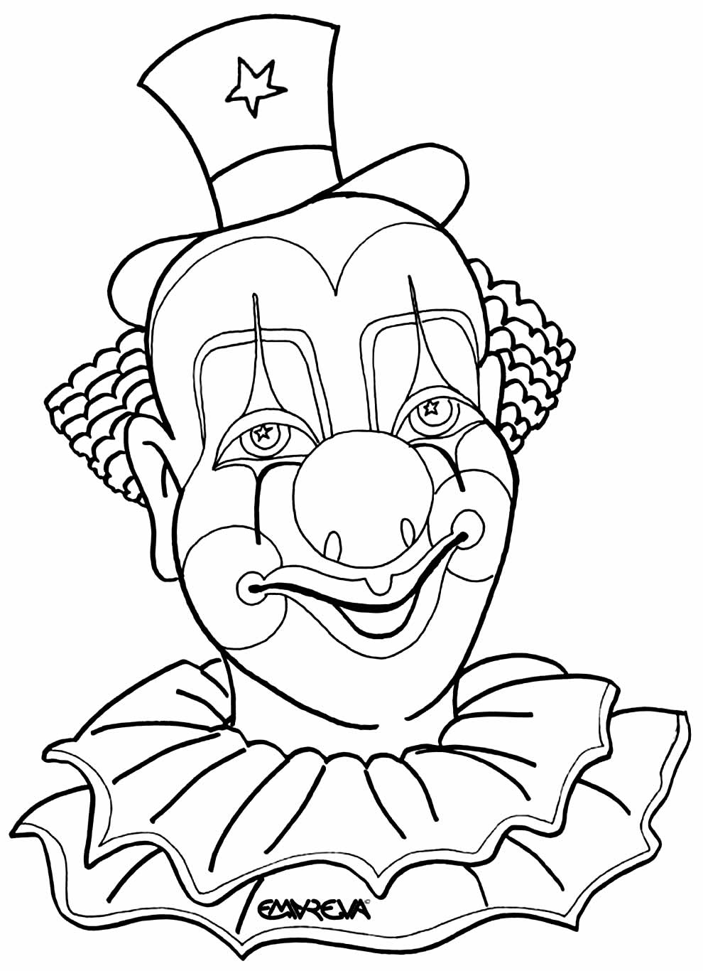 Раскраска клоун в цирке