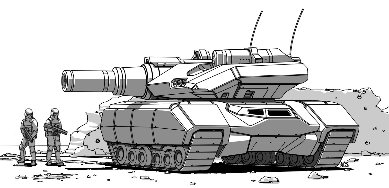 как нарисовать военный танк из гта 5 фото 27