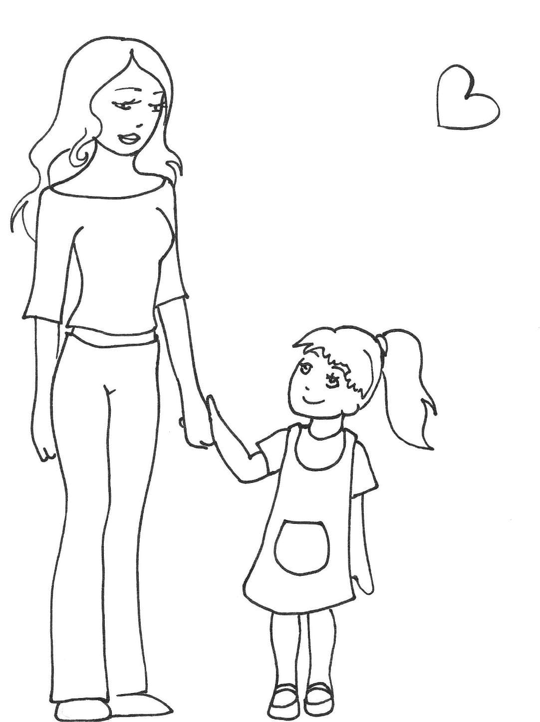 рисунки мама с ребенком