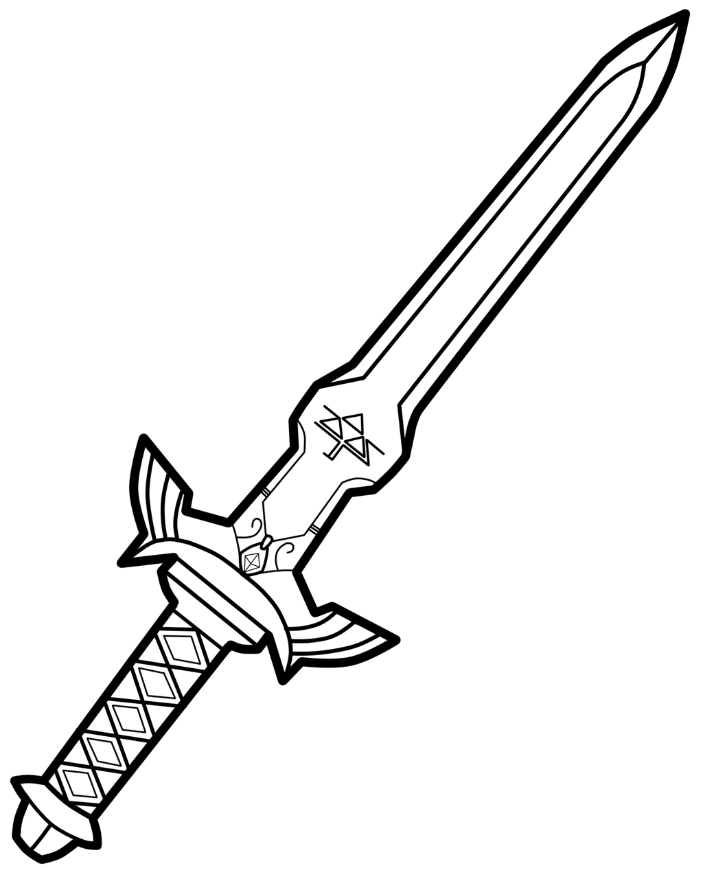 Раскраска меч из майнкрафта