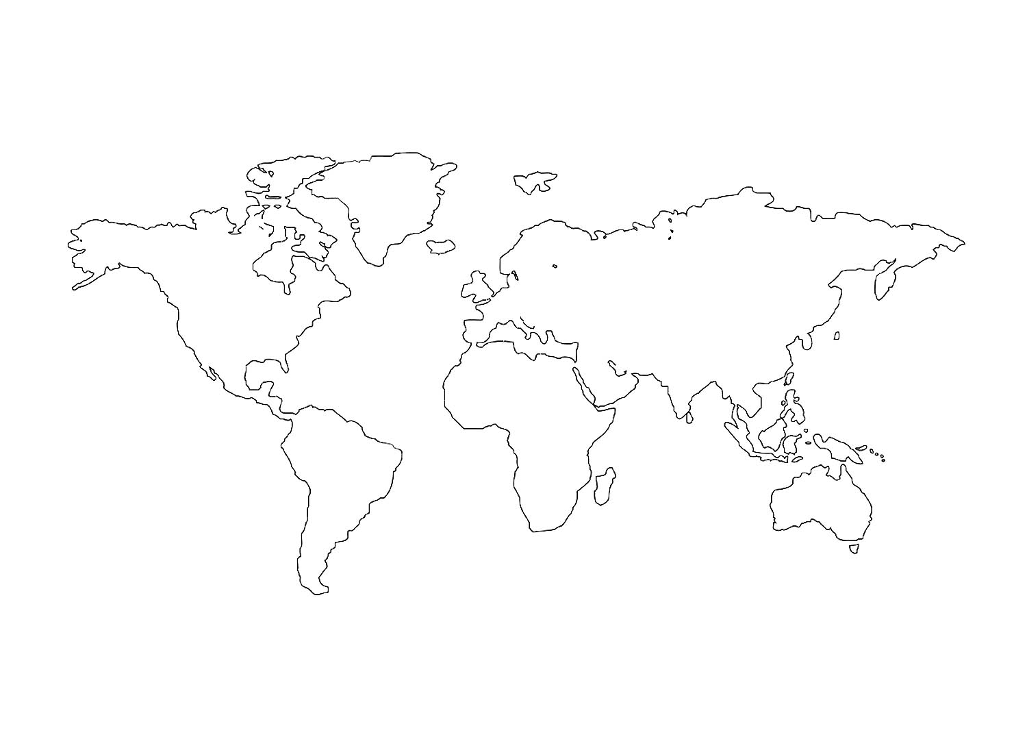 Раскраска земля карта. Карта мира