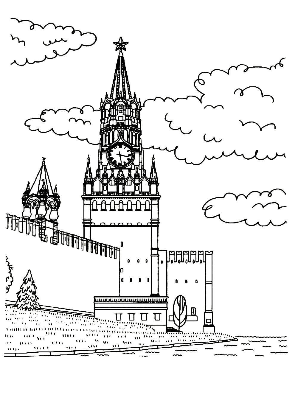Московский Кремль Раскраска ( картина ) по номерам на холсте Белоснежка 074-AB