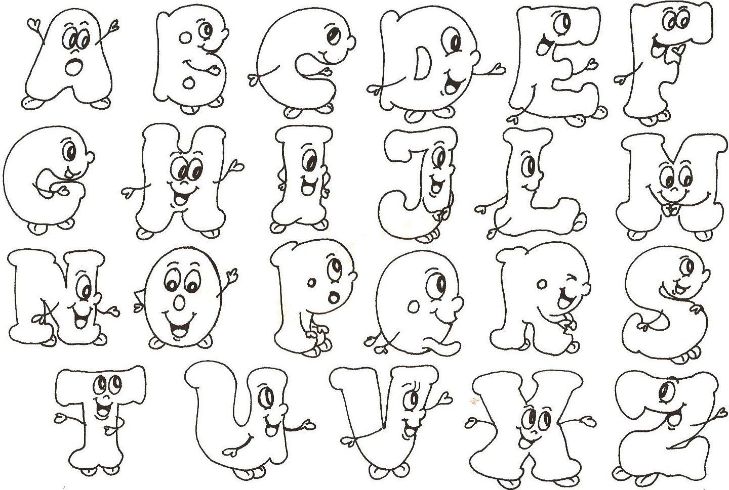 английский алфавит раскраска для детей в картинках распечатать