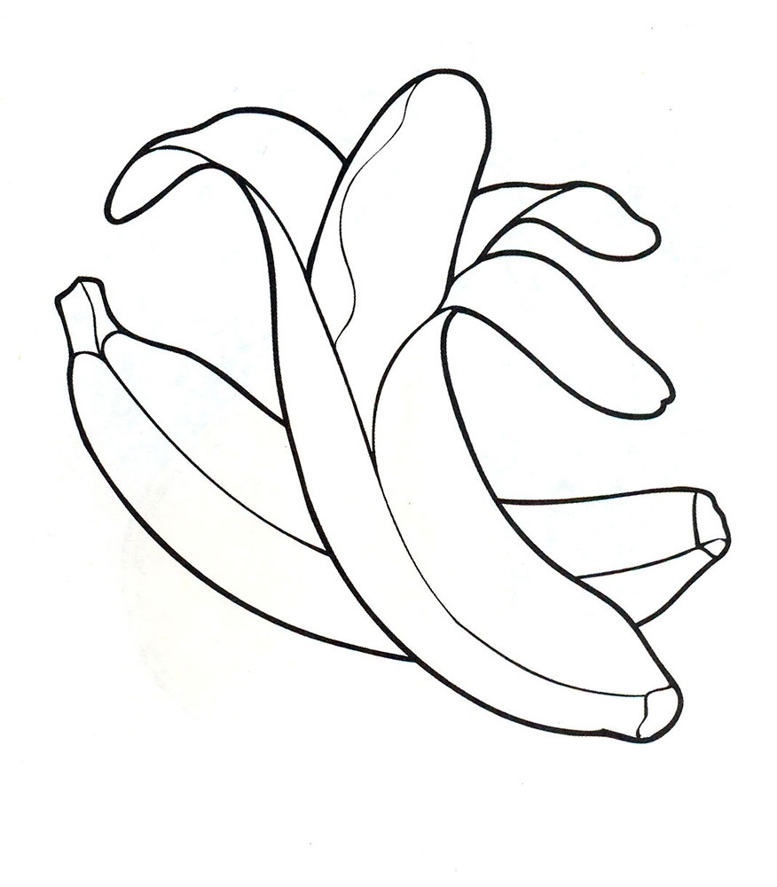 Банан рисунок для детей раскраска (47 фото)