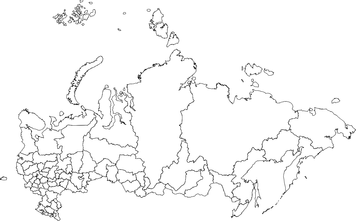Россия. Контурная карта-раскраска