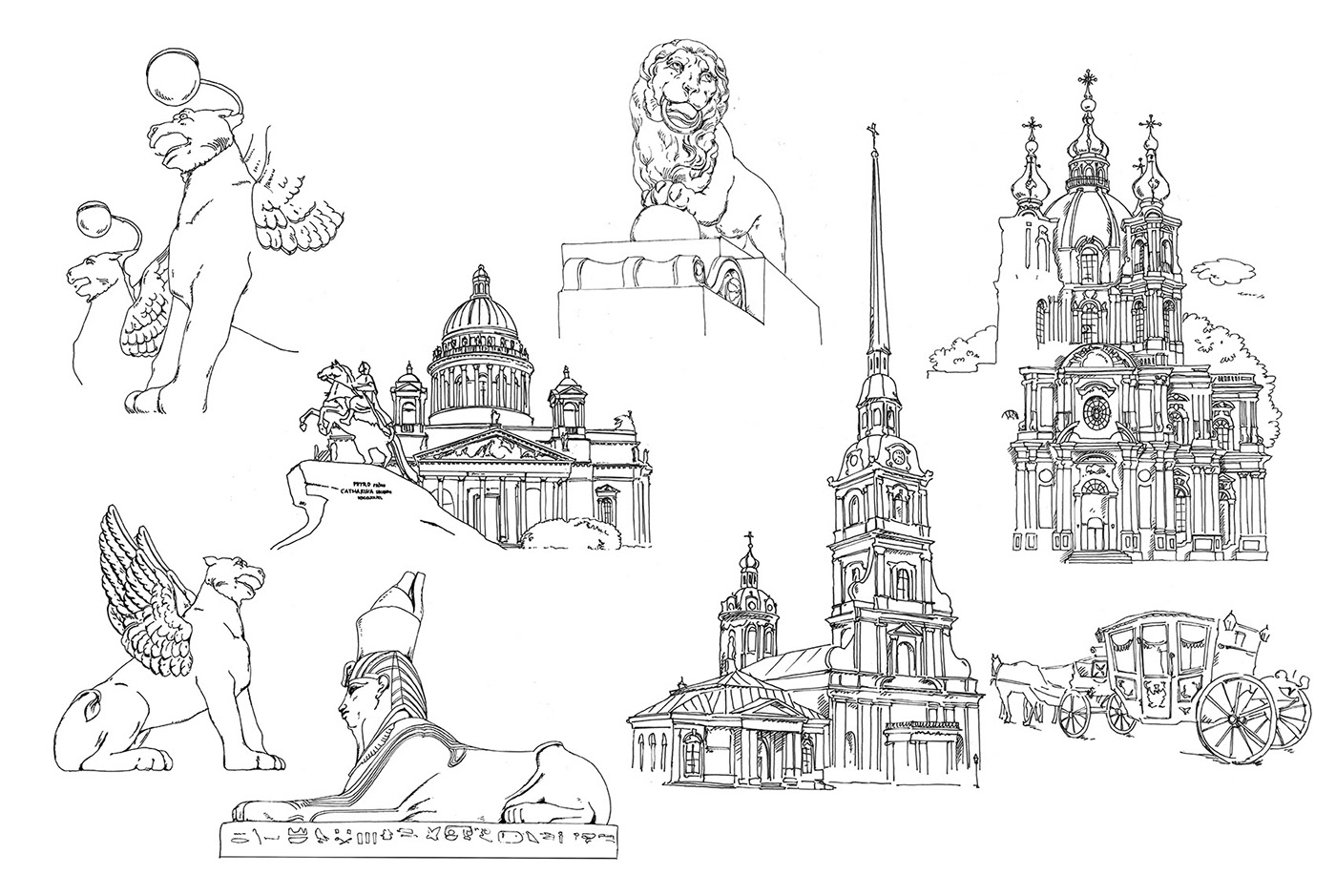 Раскраска Петропавловская крепость