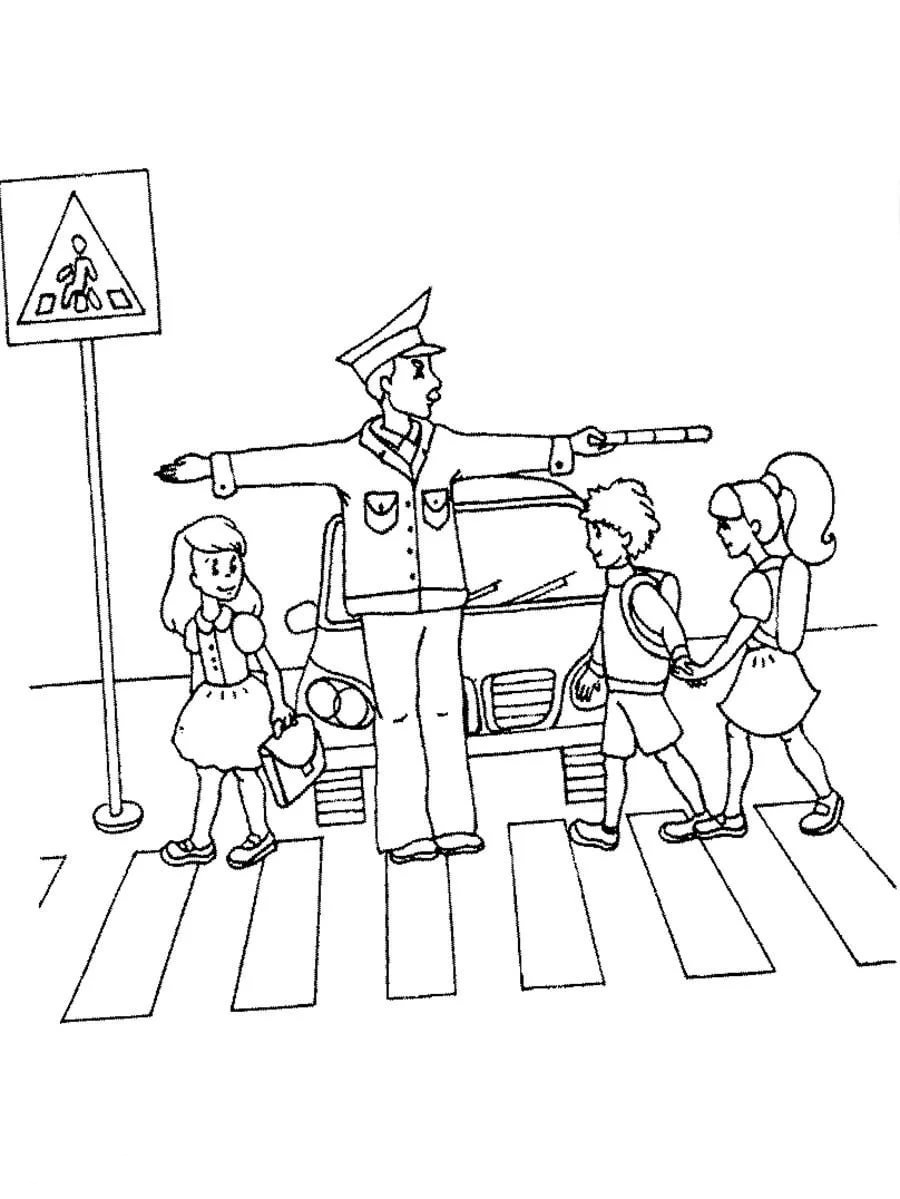 раскраска Правила дорожного движения для детей 25534-6