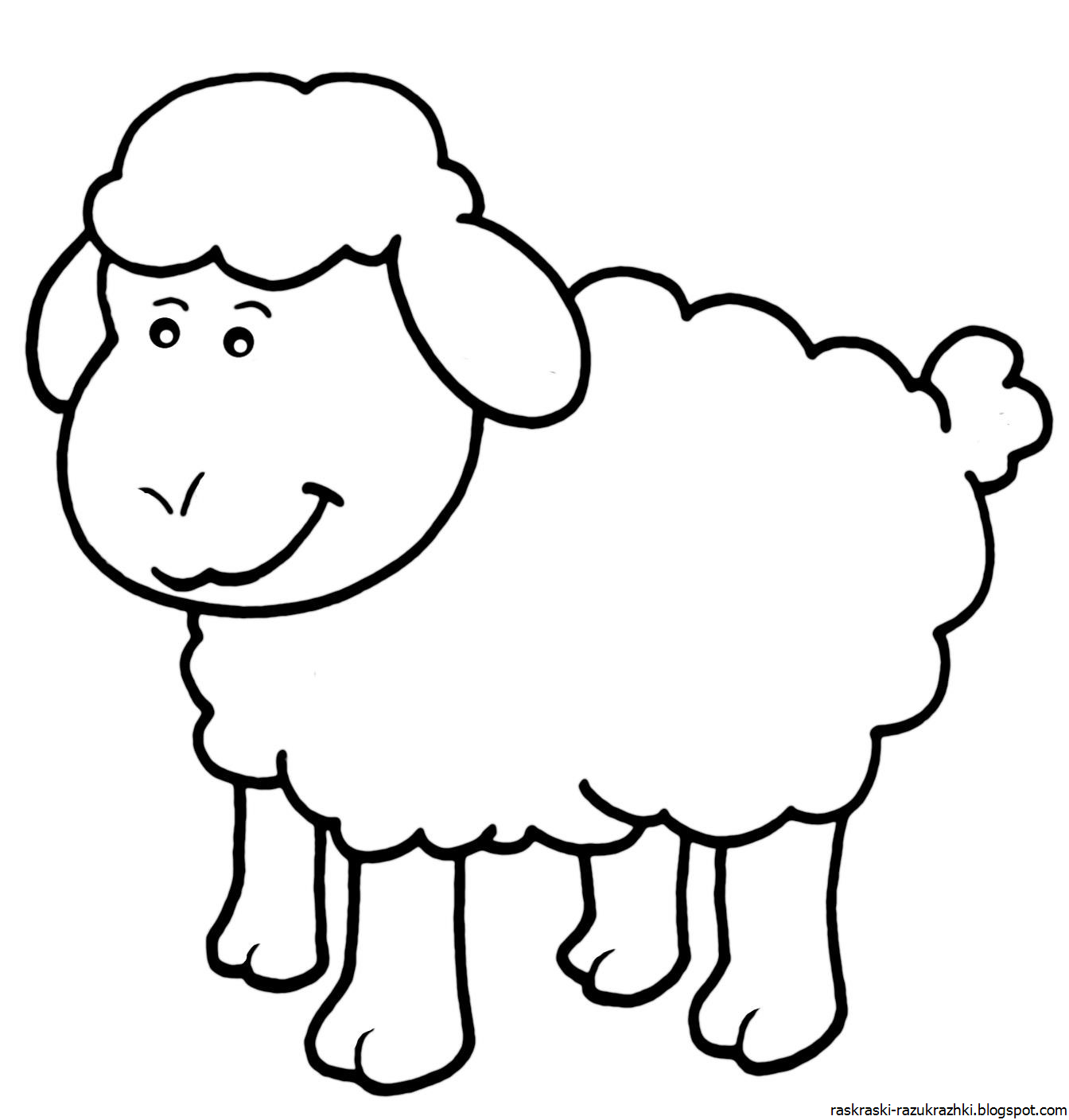 Раскраска счастливая овечка распечатать