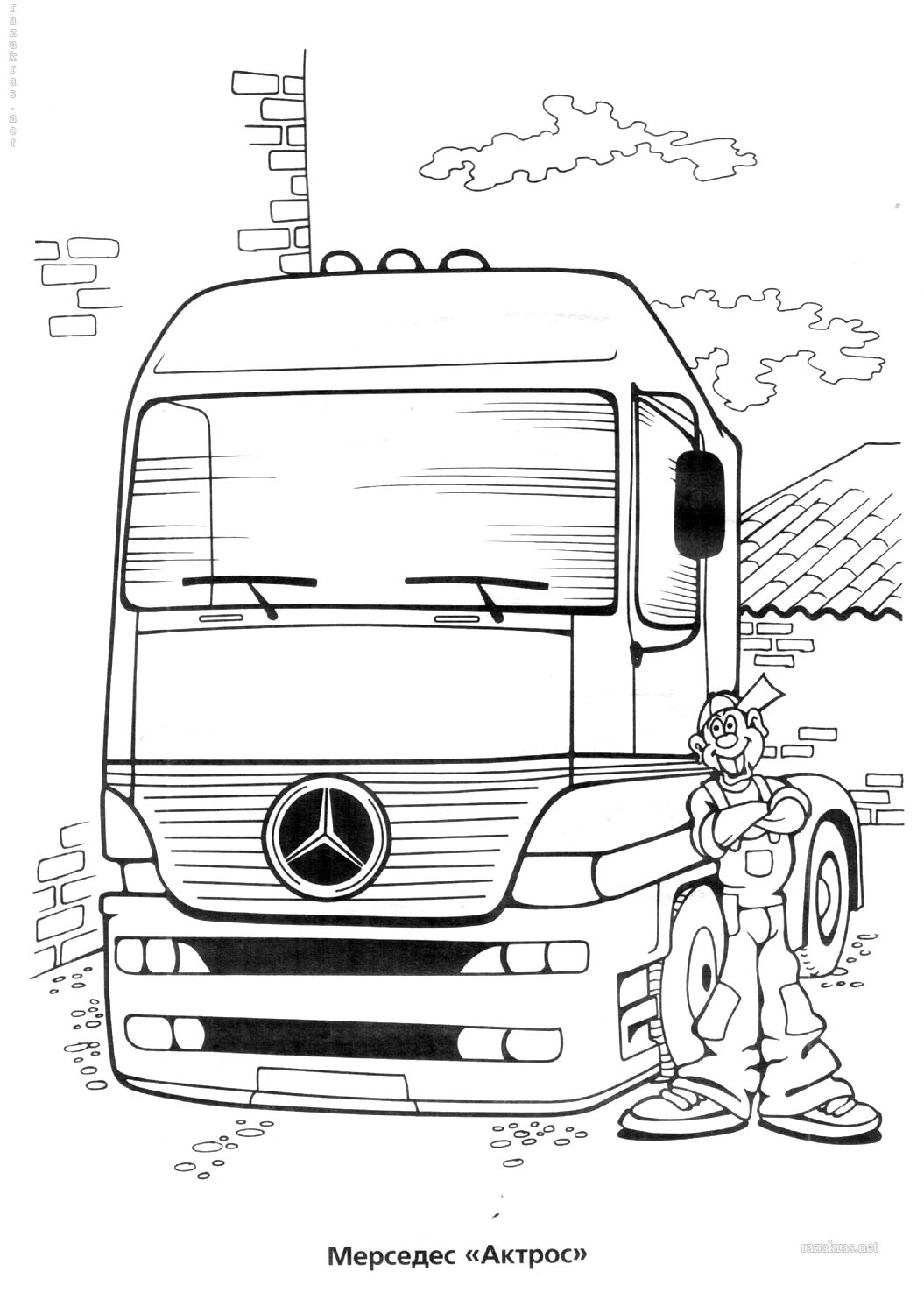 Как нарисовать грузовик Mercedes-Benz Actros — выполняем пошагово ручкой и маркером