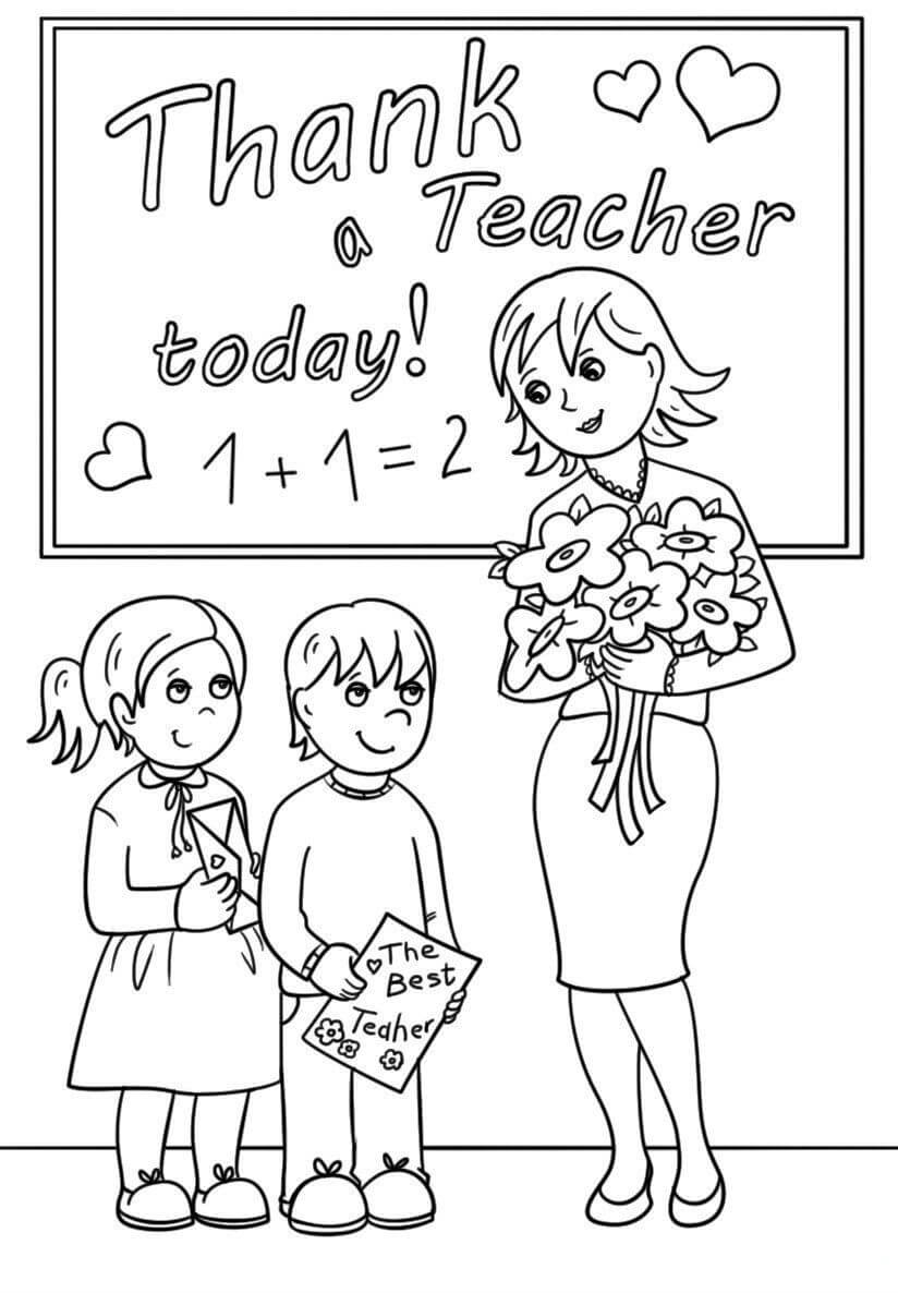 Раскраски День учителя распечатать или скачать бесплатно в формате PDF.
