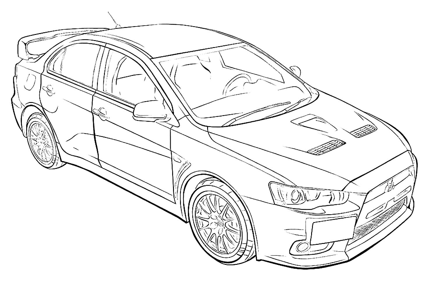 Как нарисовать машину Mitsubishi Pajero Pinin карандашом поэтапно