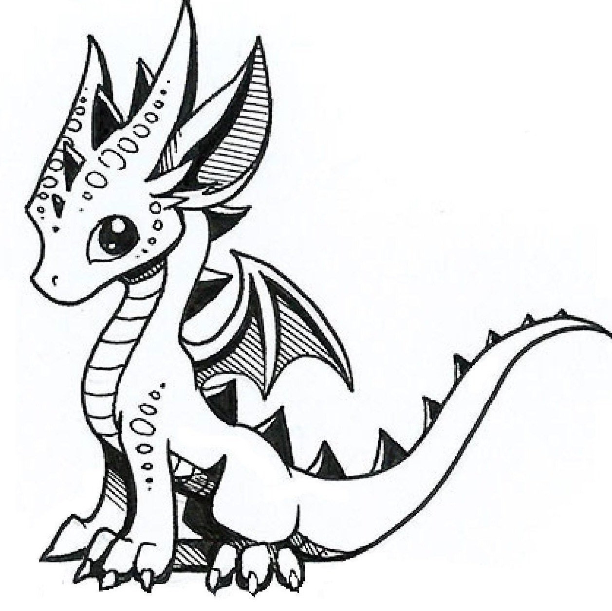 Раскраска для детей с драконами