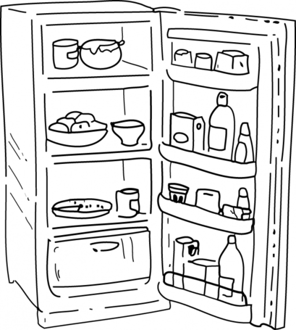 «Холодильник» бесплатная раскраска для детей - мальчиков и девочек