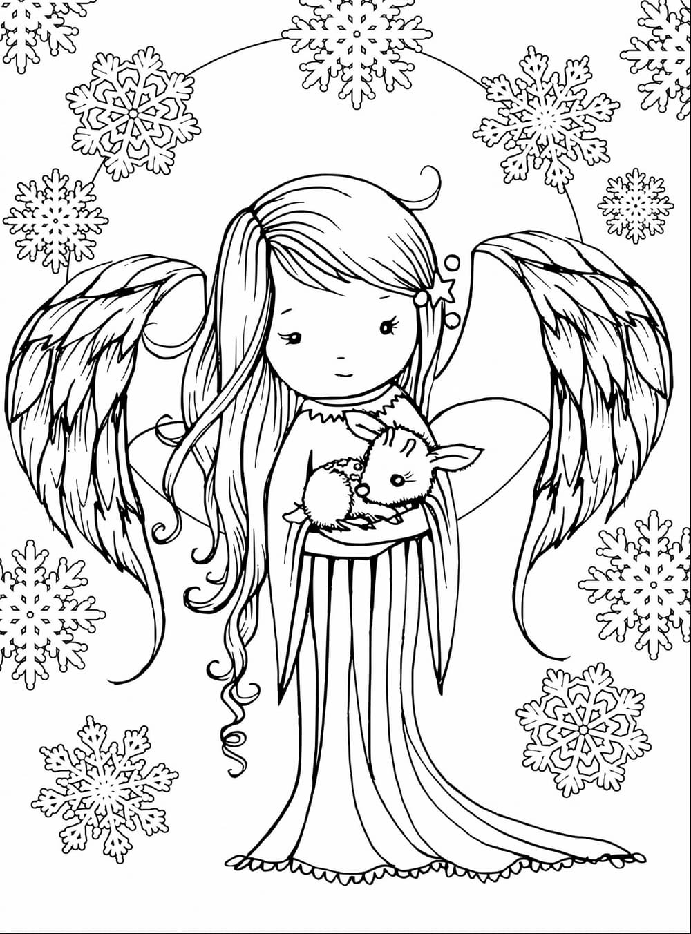 Раскраски с ангелочками для мальчиков и девочек
