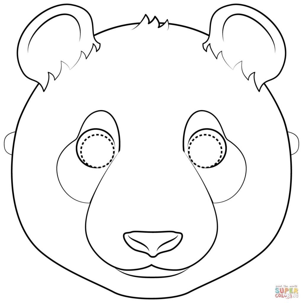 Раскраска маска медведь. Маска медведя