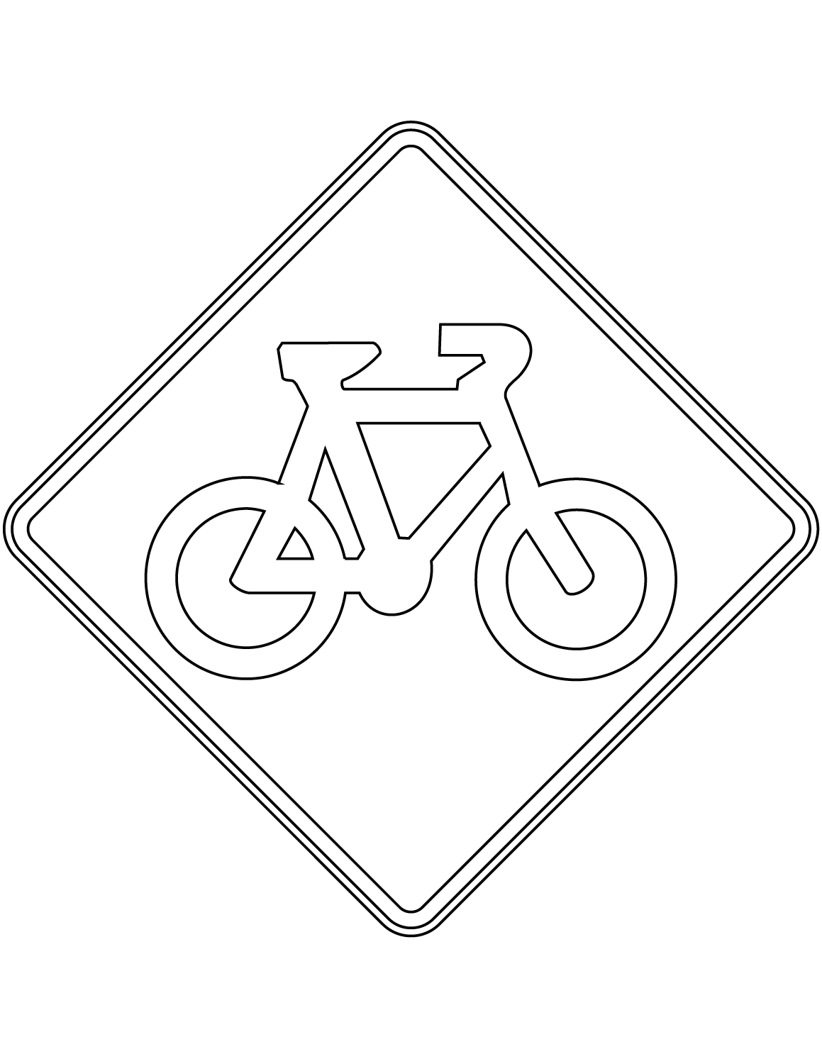 Раскраска Пешеходно-велосипедная дорожка