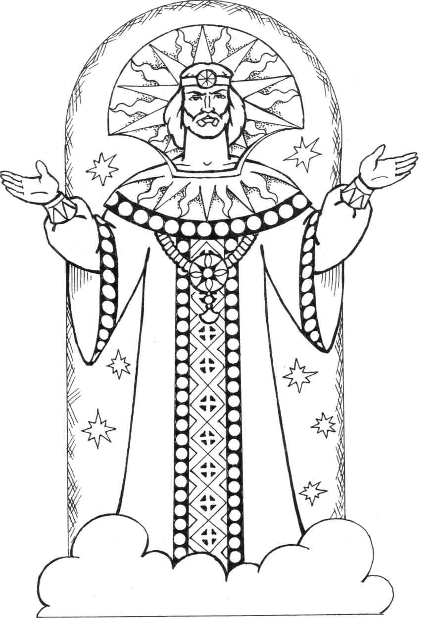 славянский бог рисунок легкий