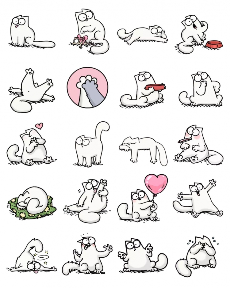 Стикеры кот Саймон