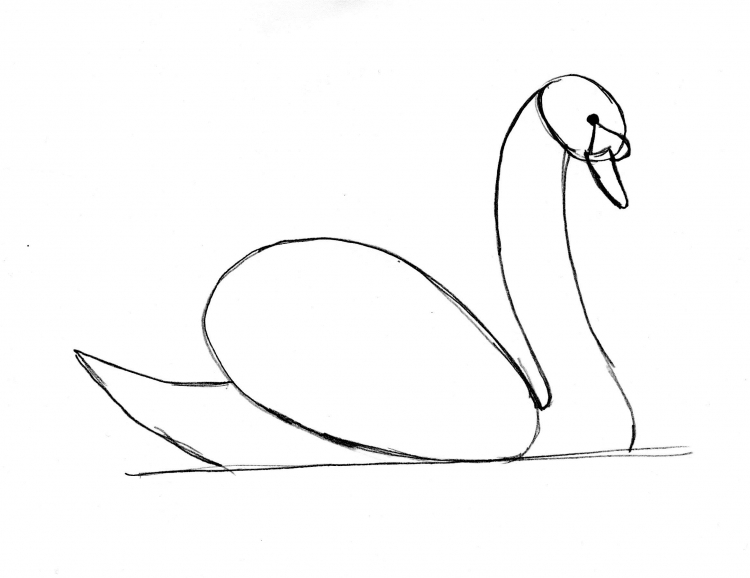 Лебедь рисунок