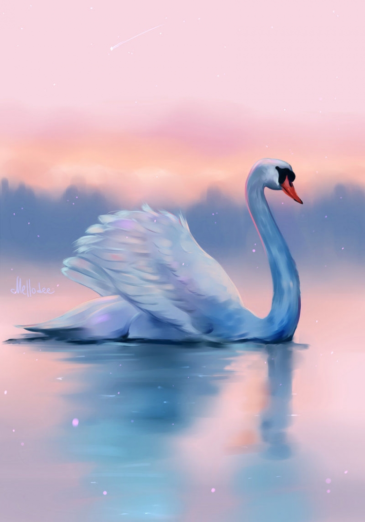 Лебедь в Paint