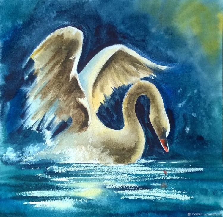 Лебедь рисунок