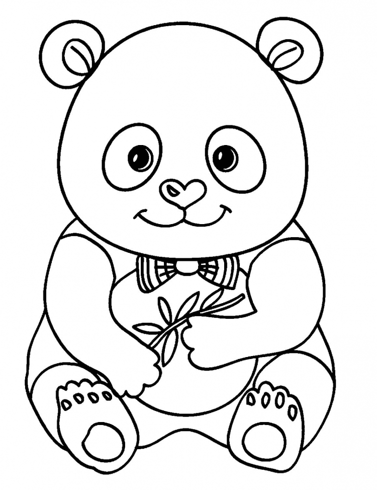 Панда раскраска для детей