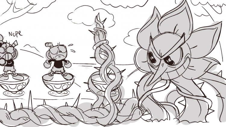 Cuphead раскраска Кэгни