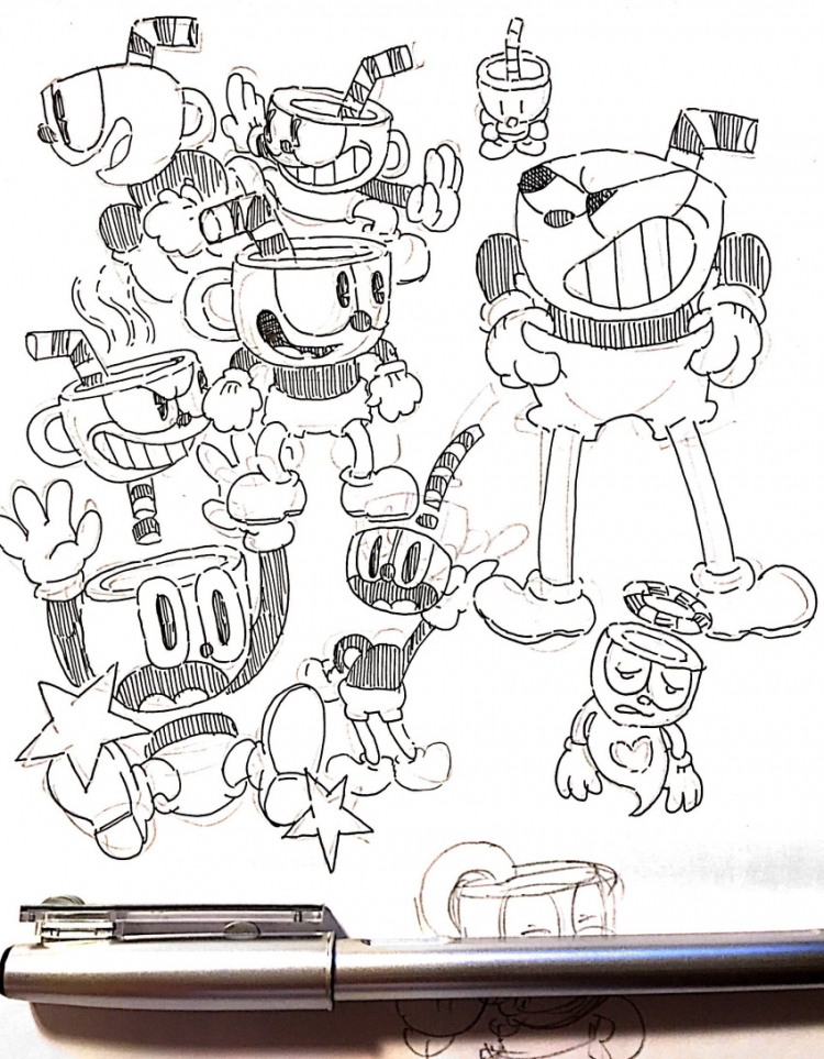 Cuphead раскраска