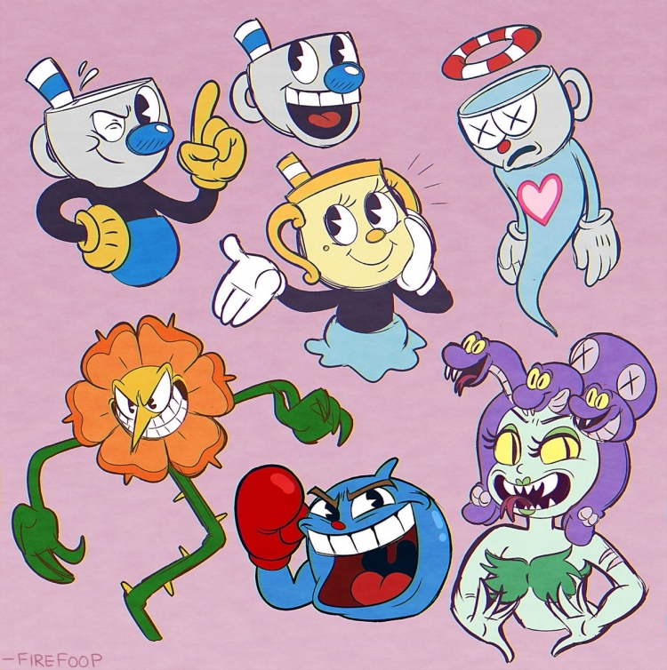 Cuphead боссы раскраска
