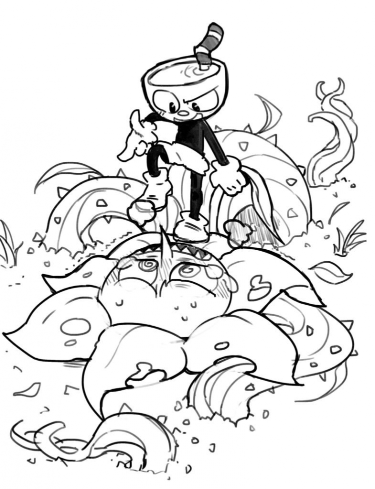 Cuphead боссы раскраска
