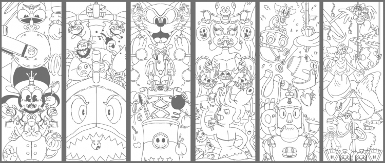 Cuphead боссы раскраска