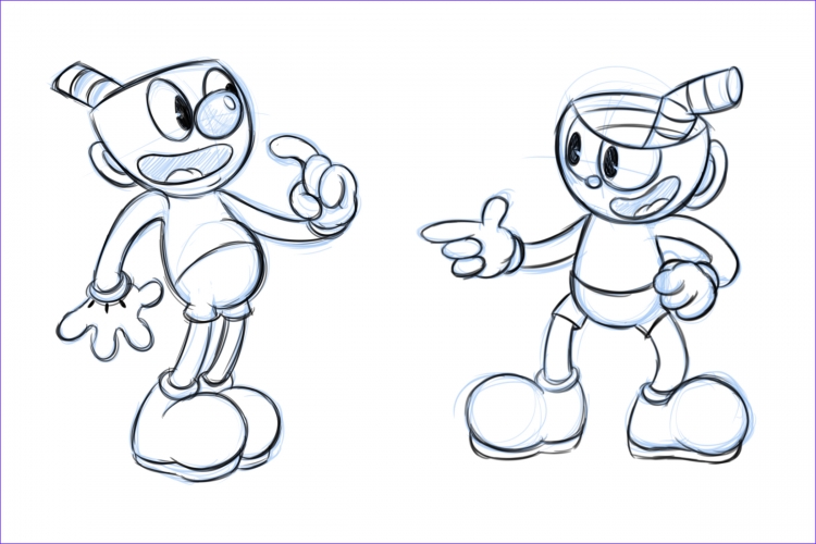 Cuphead рисунки карандашом