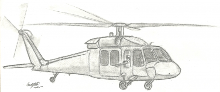 Раскраска Военный вертолет 2 - Бесплатнo Pаспечатать или Cкачать Oнлайн