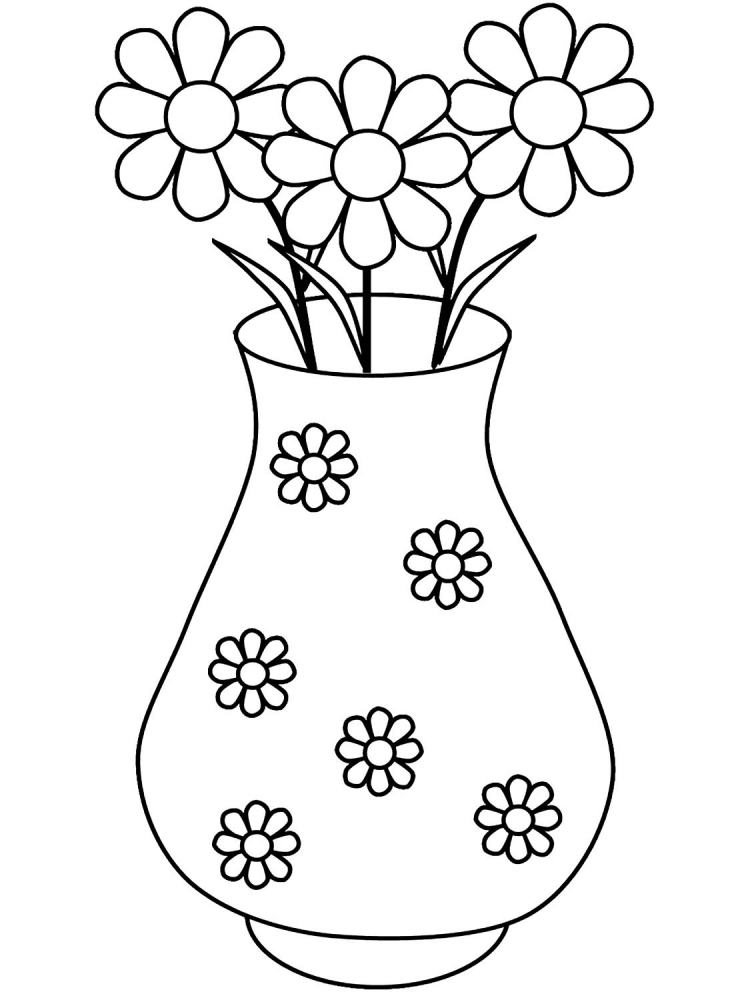 Раскраска ваза для детей